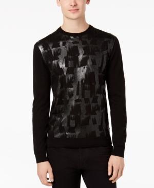 Armani Exchange Men's Brushstroke Metallic-print Sweater
