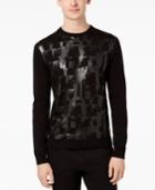 Armani Exchange Men's Brushstroke Metallic-print Sweater
