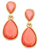Inc International Concepts Gold-tone Pink Tiny Teardrop Earrings, Only At Macy's