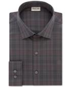 Kenneth Cole Reaction Men's Slim-fit Techni-cole Flex Collar Performance Gray Check Dress Shirt