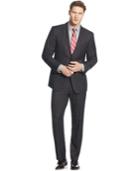 Perry Ellis Charcoal Plaid Slim-fit Suit