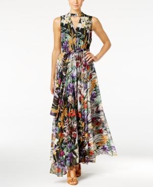 Catherine Malandrino Printed Chiffon Maxi Dress