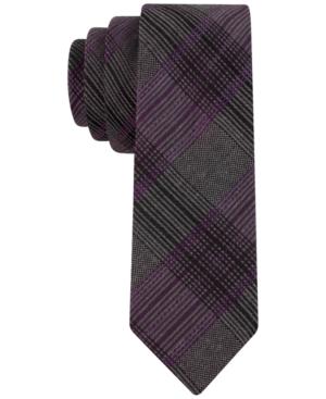 Calvin Klein Platinum Suiting Plaid Skinny Tie