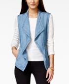 Nanette By Nanette Lepore Diamond Draped Drawstring Denim Vest