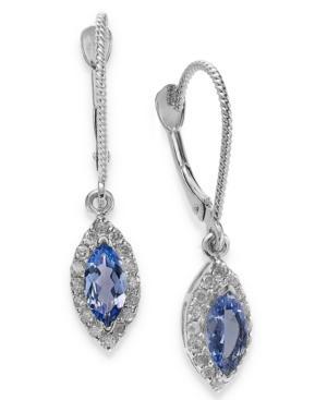 Tanzanite (3/4 Ct. T.w.) And Diamond (1/4 Ct. T.w.) Drop Earrings In 14k White Gold