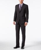 Marc New York By Andrew Marc Men's Slim-fit Charcoal Micro-dot Suit