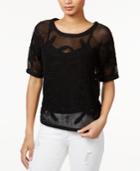 Bar Iii Embroidered Mesh Top, Only At Macy's