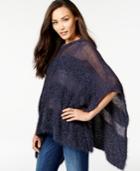 Dkny Jeans Striped Mixed Media Poncho