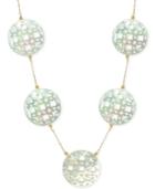 Mother Of Pearl (30mm) Cutout Disc 18 Chain Necklace In 14k Gold