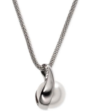 Skagen Silver-tone Agnethe Crystal Pearl Pendant Necklace