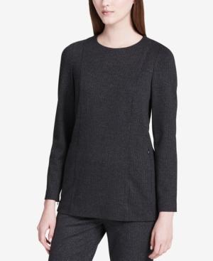 Calvin Klein Pinstripe Zip-detail Top