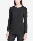 Calvin Klein Pinstripe Zip-detail Top