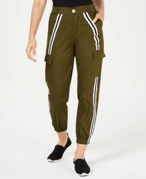 Waisted Side-striped Cargo Pants