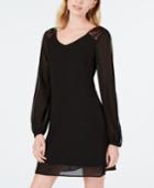 Sequin Hearts Chiffon Dress With Sequin-trim Shoulder