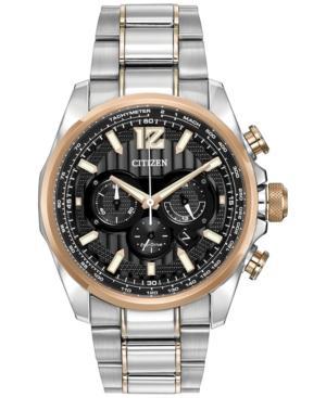 Citizen Men's Chronograph Eco-drive Shadowhawk Two-tone Stainless Steel Bracelet Watch 43mm Ca4176-55e