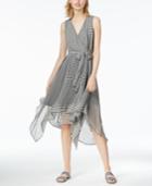Bar Iii Asymmetrical Gingham-print Dress, Created For Macy's