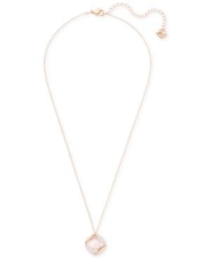 Swarovski Rose Gold-tone Large Stone & Pave Pendant Necklace