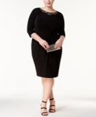 Alex Evenings Plus Size Embellished Twist-front Dress