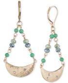 Lonna & Lilly Gold-tone Beaded Crescent Drop Earrings