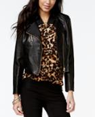Thalia Sodi Cropped Faux-leather Moto Jacket, Only At Macy's
