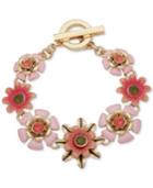 Anne Klein Gold-tone Flower Toggle Bracelet