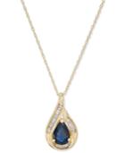 Sapphire (7/8 Ct. T.w.) And Diamond (1/10 Ct. T.w.) Pendant Necklace In 14k Gold