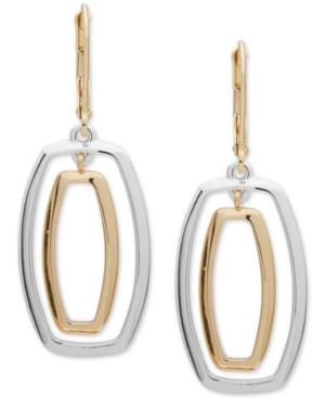 Anne Klein Two-tone Orbital Drop Earrings