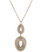 Lucky Brand Two-tone Double Drop Pendant Necklace