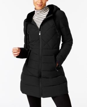 Inc International Concepts Velvet-trim Puffer Coat, Only At Macy's
