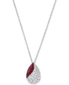 Swarovski Silver-tone Fortunately Crystal Pave Pendant Necklace