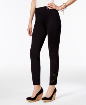 Thalia Sodi Lace-trim Pull-on Pants, Created For Macy's