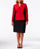 Tahari Asl Plus Size Colorblocked Skirt Suit