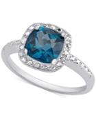 London Blue Topaz (1-5/8 Ct. T.w.) & Diamond Accent Ring In Sterling Silver
