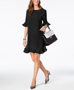 Alfani Pleated Flounce Dress, Created For Macy's