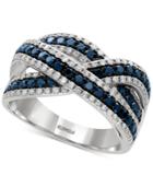 Effy Blue And White Diamond Ring (1 Ct. T.w.) In 14k White Gold