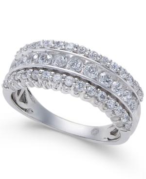 Diamond Triple Row Band (1 Ct. T.w.) In 14k White Gold