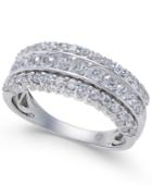 Diamond Triple Row Band (1 Ct. T.w.) In 14k White Gold