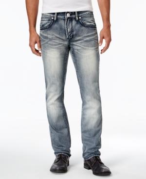 Inc International Concepts Men's Slim Straight Fit Medium Wash Faded Jeans, Only At Macy's