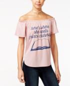 Hybrid Juniors' Off-the-shoulder Prince Charming Graphic Top