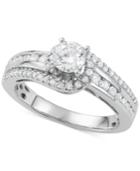 Diamond Twist Engagement Ring (1-1/7 Ct. T.w.) In 14k White Gold