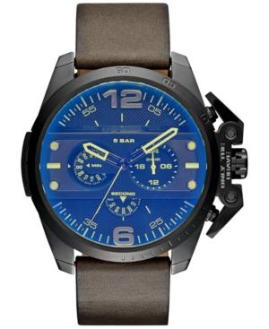 Diesel Men's Chronograph Ironside Olive Leather Strap Watch 48x55mm Dz4364