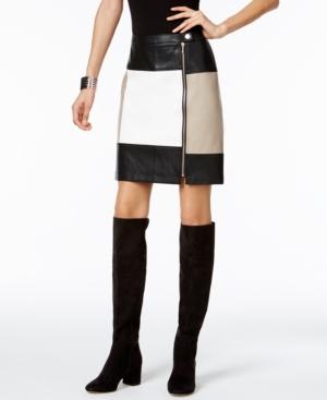 Inc International Concepts Colorblocked Faux-leather Pencil Skirt, Only At Macy's