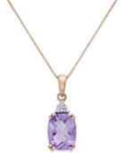 Amethyst (2-3/4 Ct. T.w.) And Diamond Accent Pendant Necklace In 14k Rose Gold