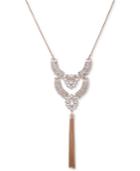 Guess Gold-tone Crystal & Chain Tassel Lariat Necklace