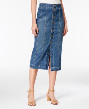 Style & Co Button-front Denim Skirt, Created For Macy's