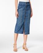 Style & Co Button-front Denim Skirt, Created For Macy's