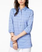 Tommy Hilfiger Cotton Striped Popover Shirt, Only At Macy's