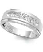 Men's Five-stone Diamond Ring In 10k White Gold (1 Ct. T.w.)