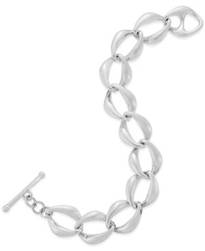 Sterling Silver Bracelet, Polished Link Toggle Bracelet