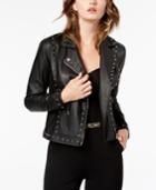 Guess Vina Studded Faux-leather Moto Jacket
